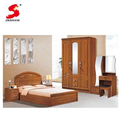 Chinese style bedroom furniture combination suit MDF wood grain four piece bedroom set