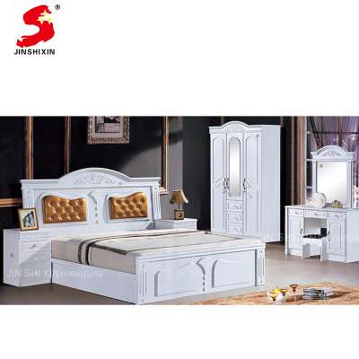 Latest home bed wardrobe, nightstand Luxury MDF bedroom furniture set