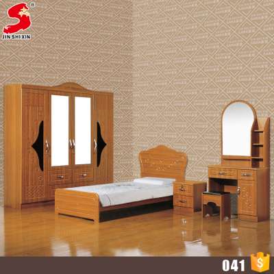 China direct wholesale classic wood grain customized 4 pieces bedroom furniture set