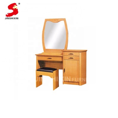 Bedroom furniture design wooden indian dressing table with mirror and stool