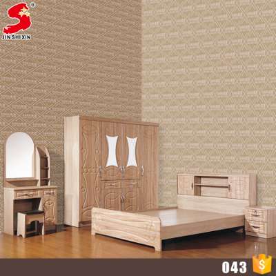 Modern apartment size MDF classic bed room furniture, space saving bedroom suite