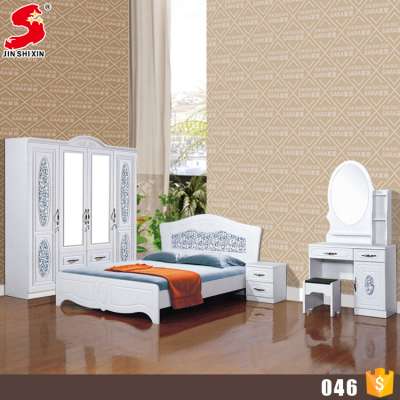 Customized elegant bed room suite decoration MDF wooden luxury bedroom set furniture